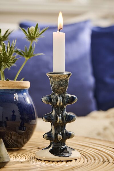 Keramický svícen Avignon Rustic Blue