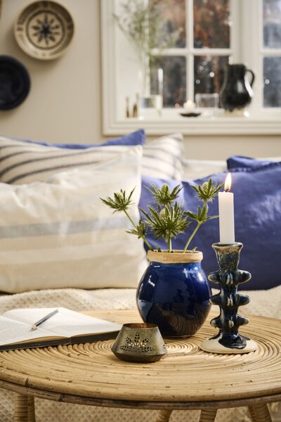 Keramický svícen Avignon Rustic Blue