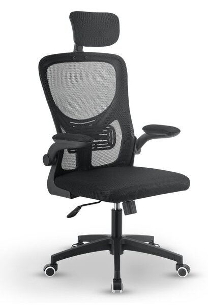 Ergonomická kancelářská židle, černá s opěrkou hlavy