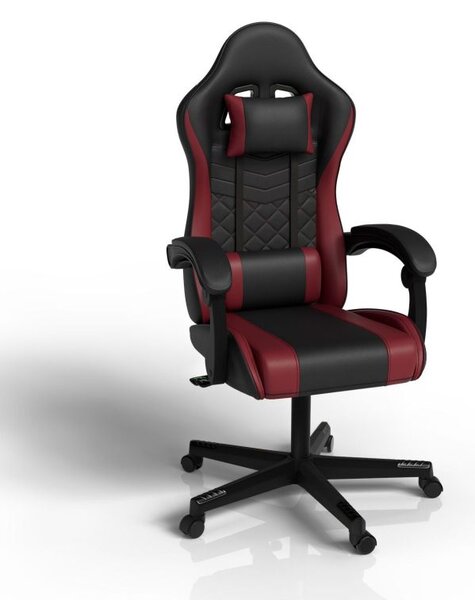 Herní a kancelářská židle k PC, černo-bordó