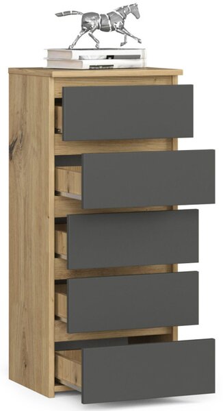 Komoda CL5 - dub artisan/šedá