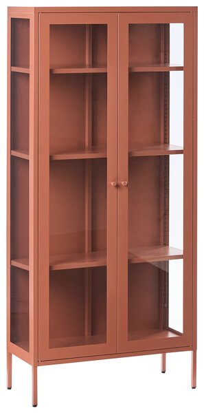 Skleněná vitrína HARTY Kov 80 cm Zlatohnědá