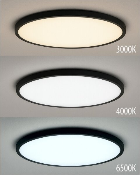 LED Stropní svítidlo LED/32W/230V 3000/4000/6500K pr. 40 cm černá