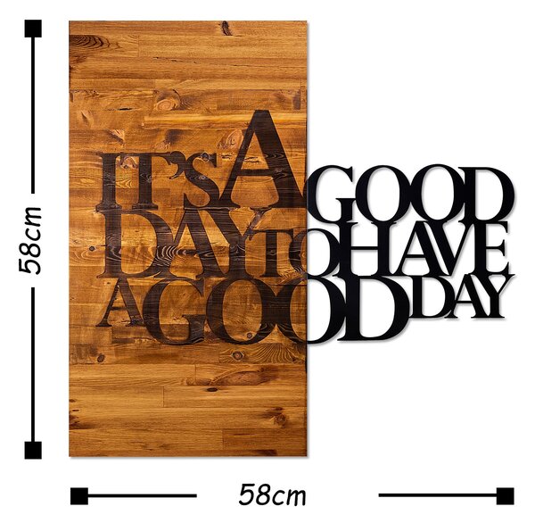 ASIR Nástěnná dekorace dřevo GOOD DAY 58 x 58 cm