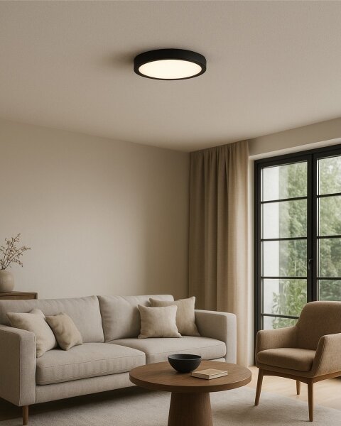 LED Stropní svítidlo LED/18W/230V 3000/4000/6500K pr. 23 cm černá
