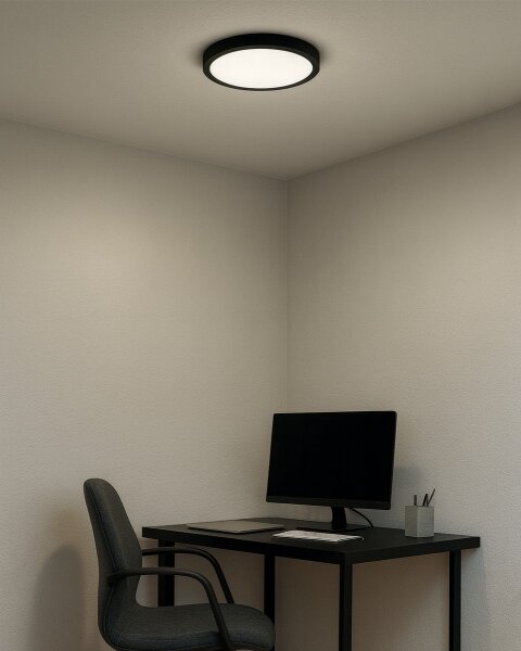 LED Stropní svítidlo LED/18W/230V 3000/4000/6500K pr. 23 cm černá