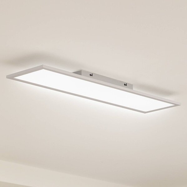 Lindby LED panel Enhife, bílý, 80 x 20 cm, kov, 4 000 K, Bílá / opál, Pracovna / kancelář, Moderní