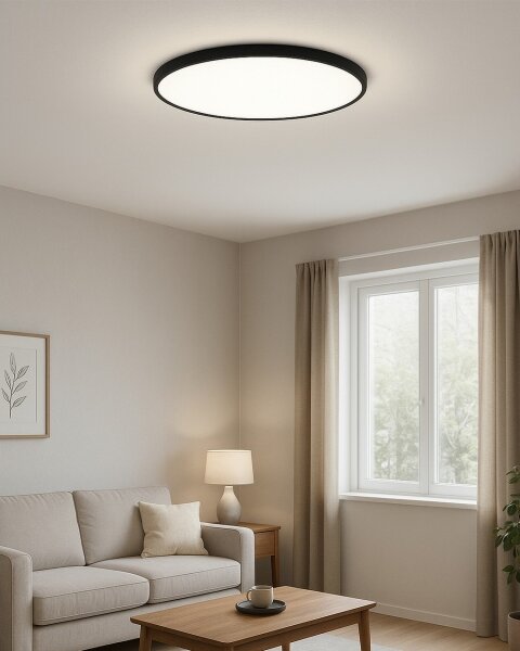LED Stropní svítidlo LED/40W/230V 3000/4000/6500K pr. 50 cm černá