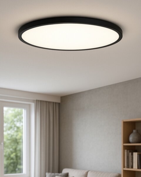 LED Stropní svítidlo LED/40W/230V 3000/4000/6500K pr. 50 cm černá