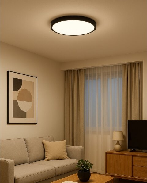 LED Stropní svítidlo LED/32W/230V 3000/4000/6500K pr. 40 cm černá