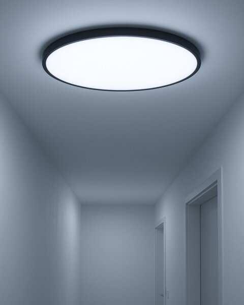 LED Stropní svítidlo LED/40W/230V 3000/4000/6500K pr. 50 cm černá