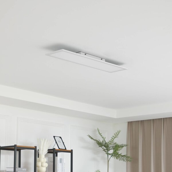 Lindby LED panel Enhife, bílý, 80 x 20 cm, kov, 4 000 K, Bílá / opál, Pracovna / kancelář, Moderní