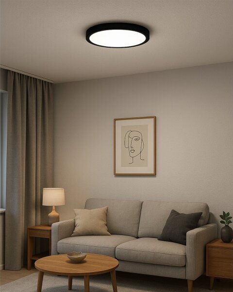 LED Stropní svítidlo LED/32W/230V 3000/4000/6500K pr. 40 cm černá