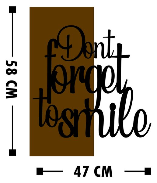 ASIR Nástěnná dekorace dřevo DONT VORGET TO SMILE 47 x 58 cm