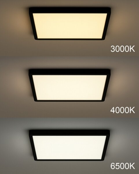 LED Stropní svítidlo LED/40W/230V 3000/4000/6500K 50x50 cm černá