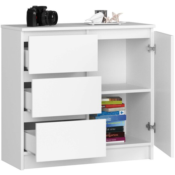 Komoda K80 JERRY 1D 3SZ - bílá