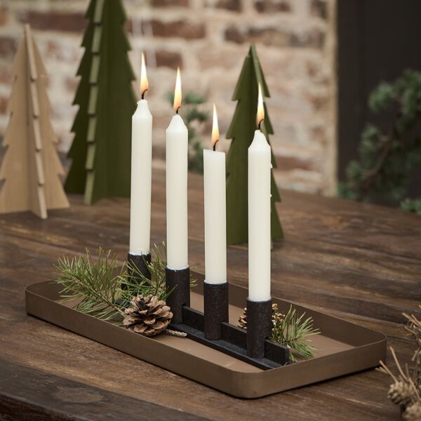 Nastavitelný adventní svícen Antique Brass/Black