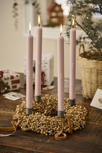 Adventní svíčky 1-4 Rosa Malva – set 4 ks