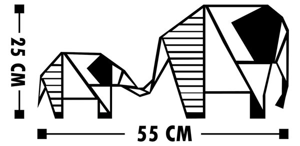 ASIR Nástěnná dekorace kov 2 SLONI 55 x 25 cm
