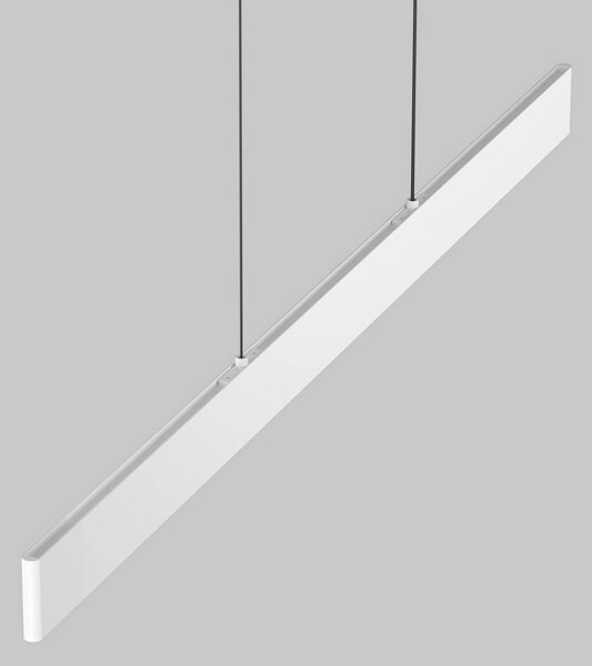 Maytoni LED závěsné světlo Ephoria, bílé, hliník, délka 116 cm, stmívatelný, Bílá / opál, Obývací pokoj / jídelna, Hliník