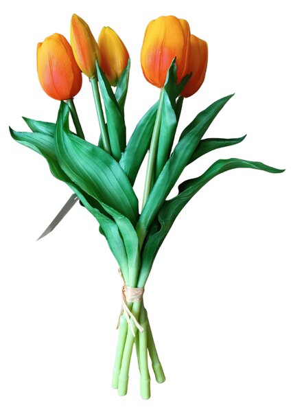 Umělá kytice Tulipány 5 ks, více barev, realistické Barva: Bílá OD_REN2018/BIL