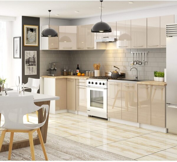 Kuchyňská skříňka OLIVIA S60 3SZ - bílá/cappuccino lesk