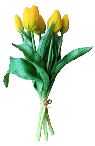 Umělá kytice Tulipány 5 ks, více barev, realistické Barva: Bílá OD_REN2018/BIL