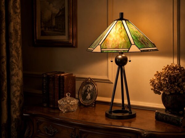 Stolní Tiffany lampa Laverna - Ø 50*73 cm - Clayre & Eef
