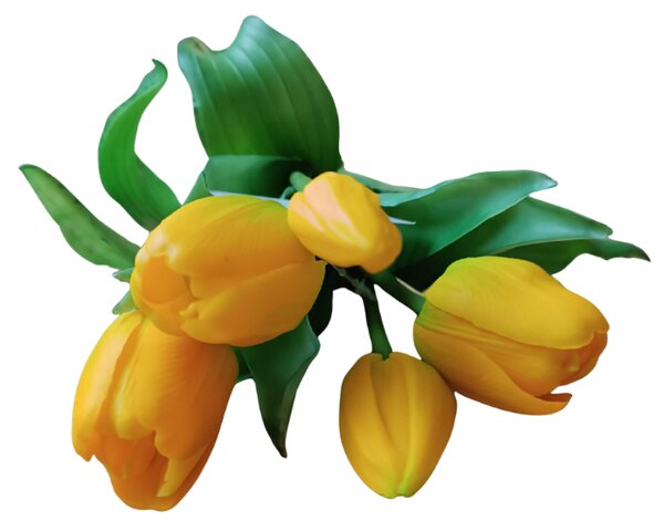 Umělá kytice Tulipány 5 ks, více barev, realistické Barva: Bílá OD_REN2018/BIL
