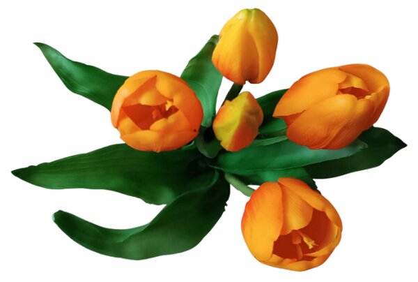 Umělá kytice Tulipány 5 ks, více barev, realistické Barva: Bílá OD_REN2018/BIL