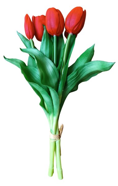 Umělá kytice Tulipány 5 ks, více barev, realistické Barva: Bílá OD_REN2018/BIL