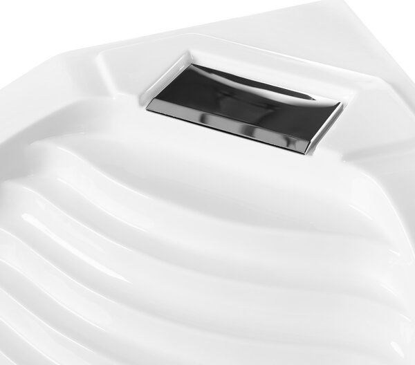 Rohová vířivá vana s LED osvětlením MONACO s reproduktorem Bluetooth 210 x 145 cm Bílá