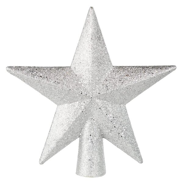 X-MAS Špice na stromek hvězda třpytivá 20 cm - stříbrná