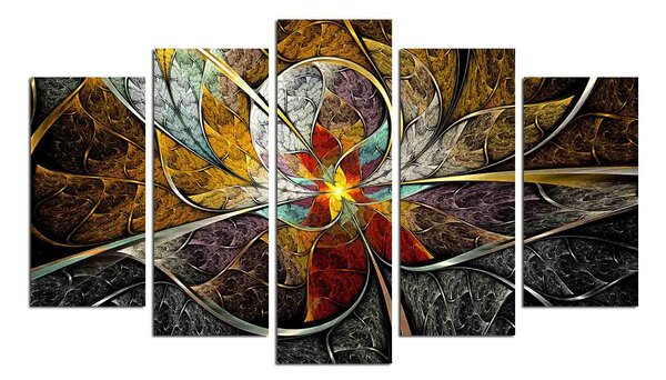 ASIR Obraz na MDF 5ks BAREVNÝ KVĚT 20 x 60 (1) 20 x 50 (2 ) 20 x 40 cm (2)