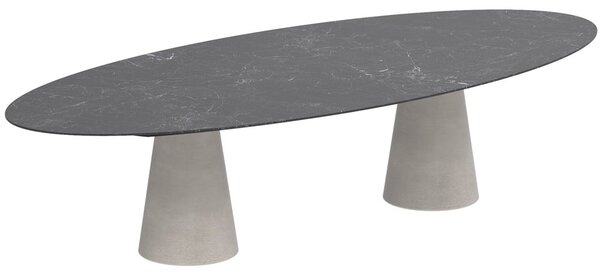 Royal Botania Betonový jídelní stůl Conix, Royal Botania, elipsa 320x140x75 cm, beton cement grey