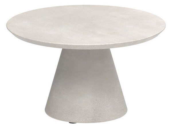 Royal Botania Betonový odkládací boční stolek Conix, Royal Botania, kulatý 60x35 cm, podnož beton cement grey, deska keramika taupe grey