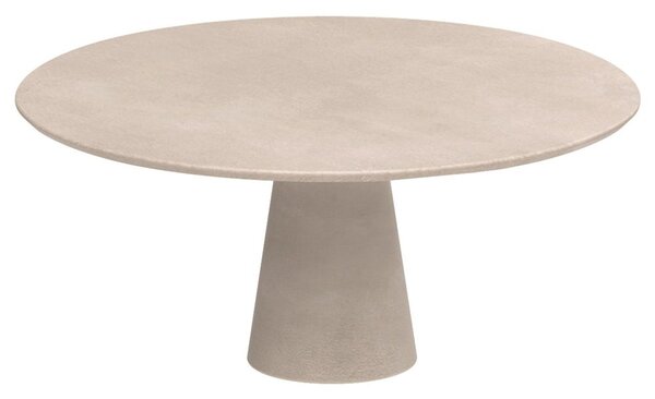 Royal Botania Betonový jídelní stůl Conix, Royal Botania, kulatý 160x75 cm, podnož beton cement grey, deska teak