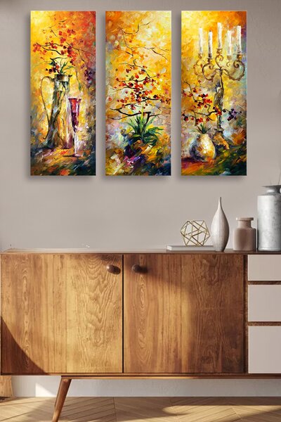 ASIR Obraz na MDF 3ks ROMANTICKÝ VEČER 20 x 50 cm