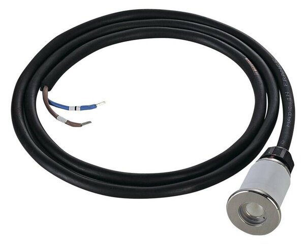 BIG WHITE SLV DASAR MINI 37, venkovní zapuštěné podlahové svítidlo, LED, 3000K, IP67, kulaté, kartáčovaná nerezová ocel, 12–24 V, 2