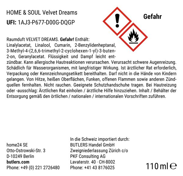 HOME & SOUL Vůně do bytu Velvet Dreams 110 ml