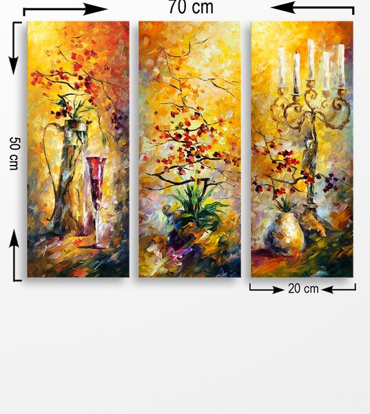 ASIR Obraz na MDF 3ks ROMANTICKÝ VEČER 20 x 50 cm