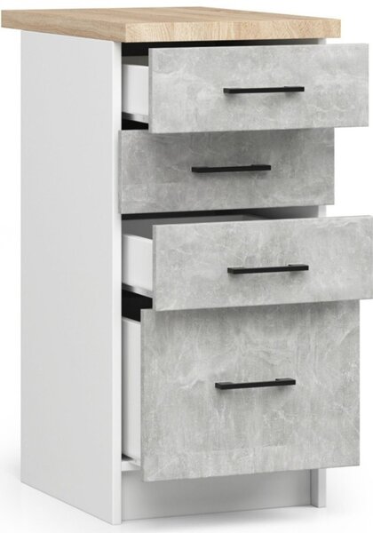Kuchyňská skříňka OLIVIA S40 SZ4 - bílá/beton