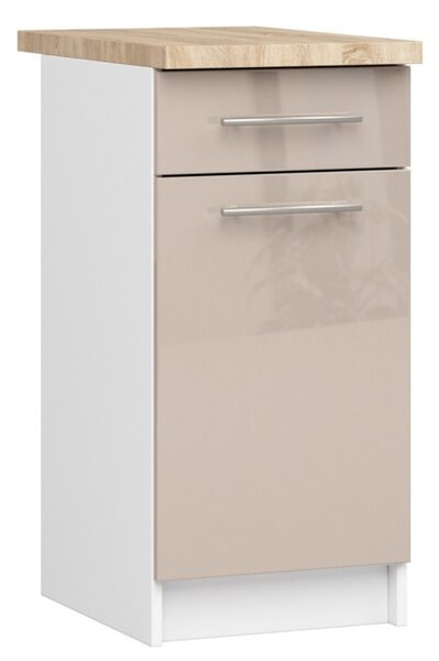 Kuchyňská skříňka OLIVIA S40 SZ1 - bílá/cappuccino lesk