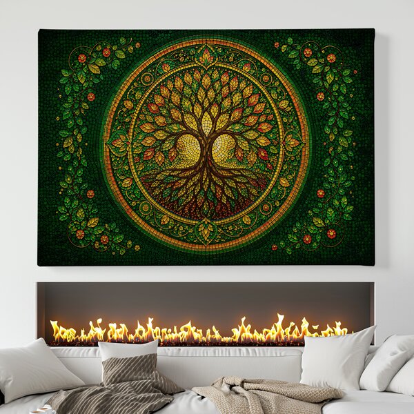 Obraz na plátně - Strom života Mozaika slunečního svitu FeelHappy.cz Velikost obrazu (šířka x výška): 40 x 30 cm