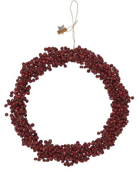 Korálkový věneček Wooden Beads Red Ø 22 cm