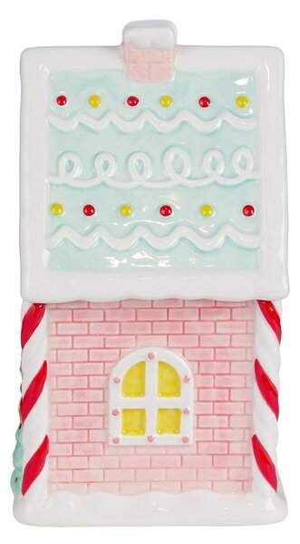 SWEET X-MAS Dóza na sušenky perníková chaloupka - růžová