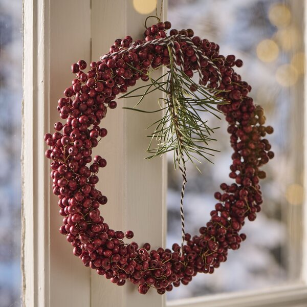 Korálkový věneček Wooden Beads Red Ø 22 cm