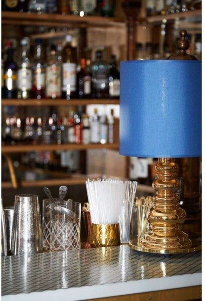Stolní lampa DESIGN BY US, Modrá, Obývací pokoj, Sklo