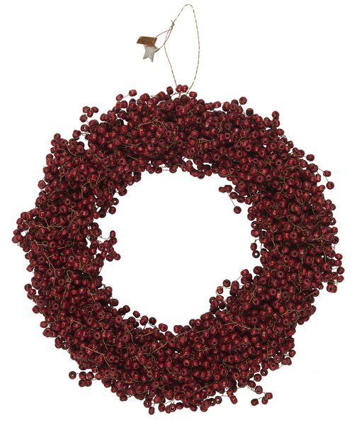 Korálkový věneček Wooden Beads Red Ø 25 cm