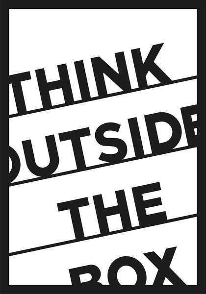ASIR Nástěnná dekorace kov THINK OUTSIDE THE BOX 35 x 50 cm
